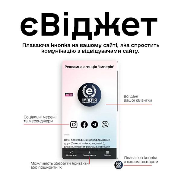 Маєте власний сайт? встановлюйте єВіджет!